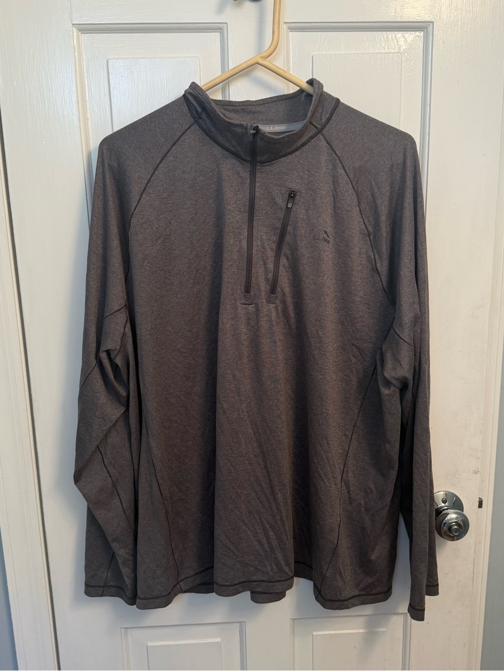 Men's LLEAN XXL Quarter-Zip Long Sleeve Pullover - Charcoal Gray